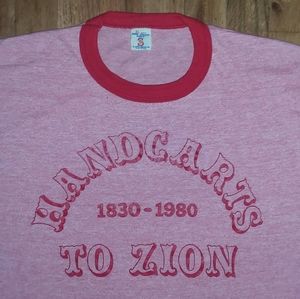 Mormon LDS Handcarts to Zion vintage 80s t shirt